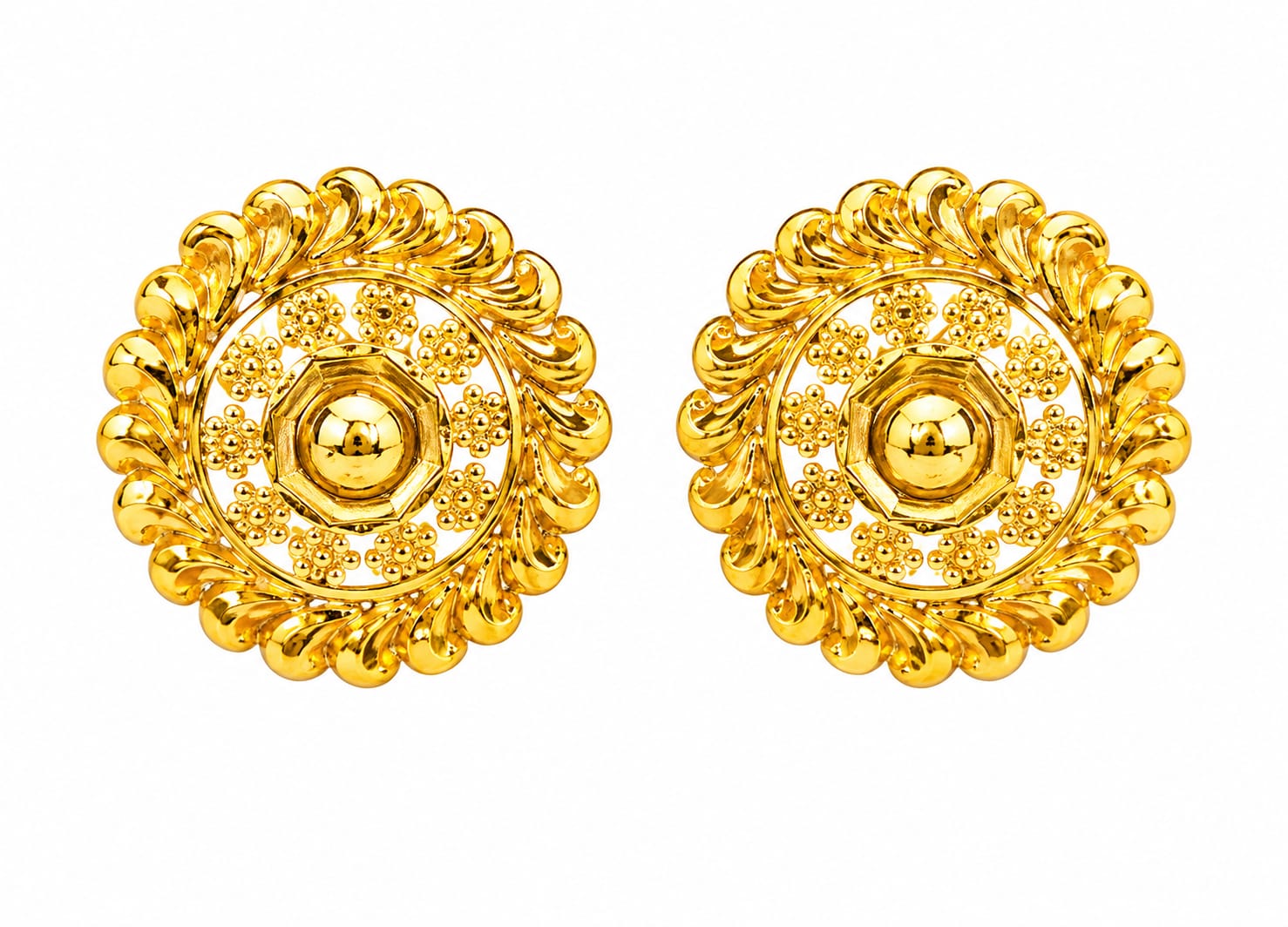 22KT Gold Designer Round Tops
