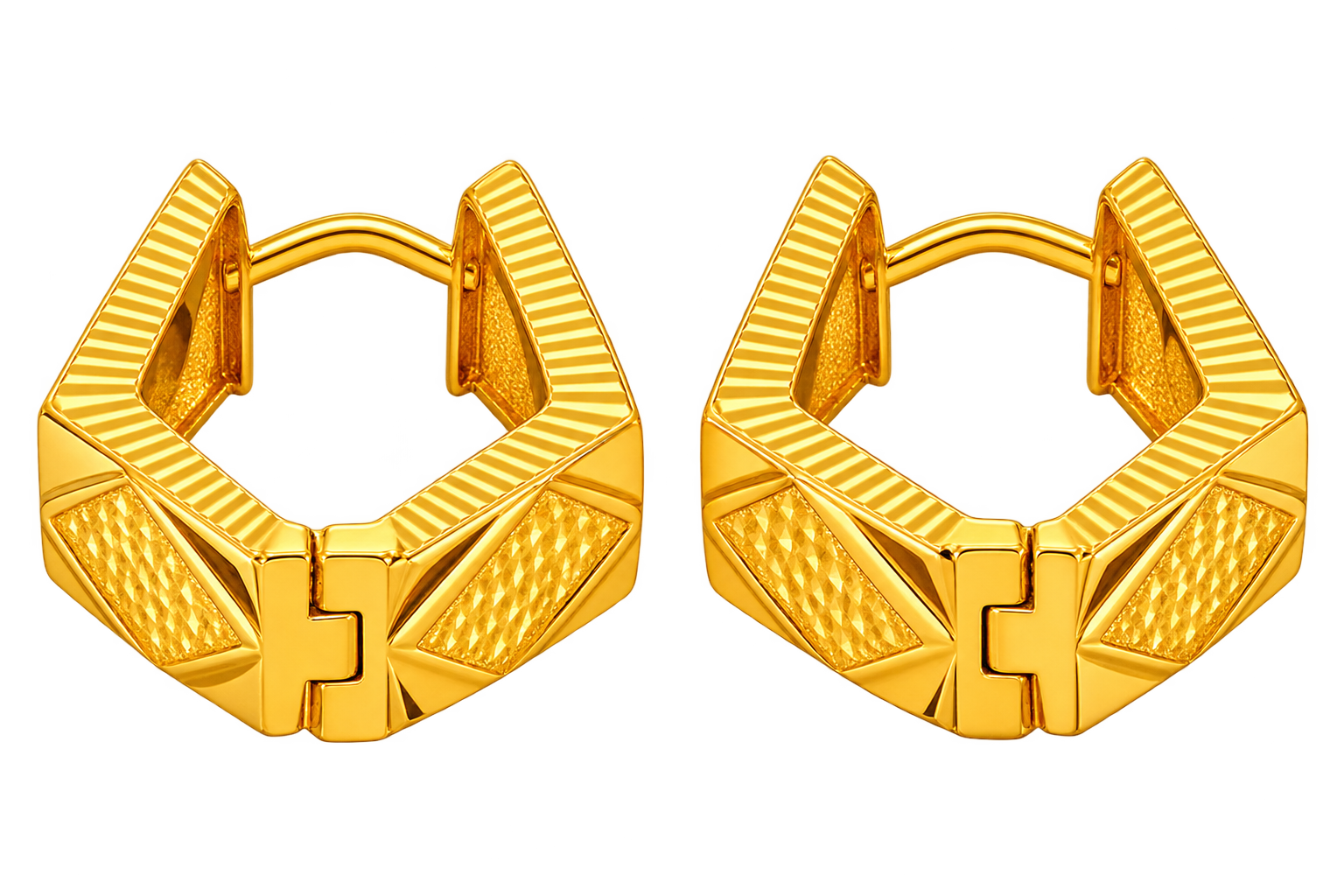 Elegant Geometric Gold Hoop Earrings