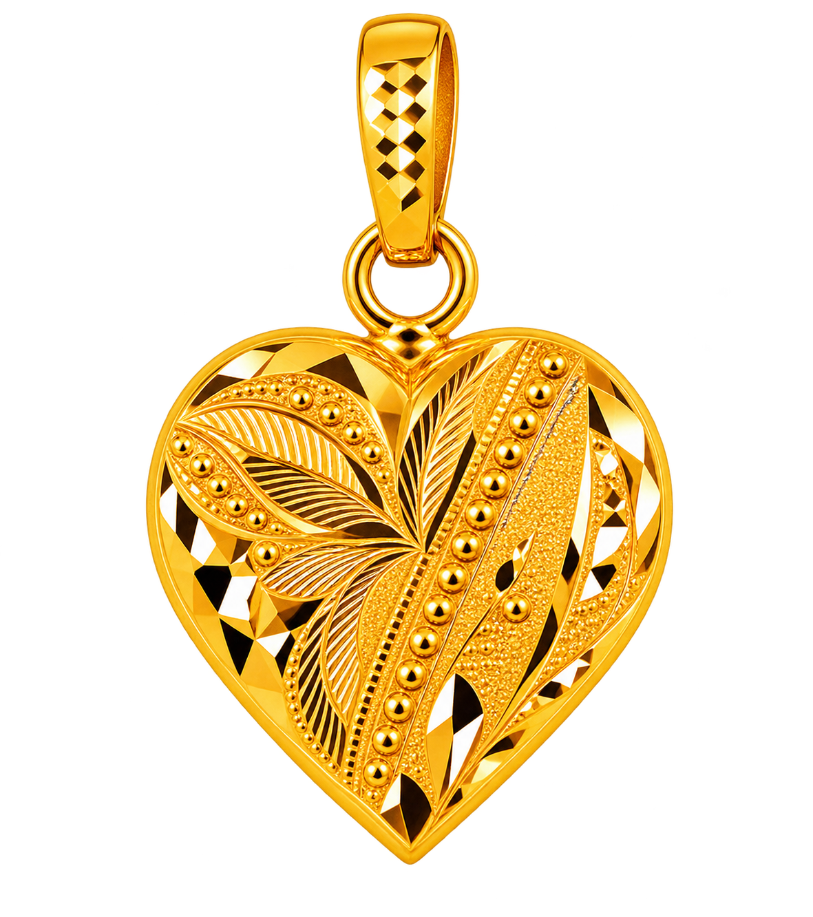 Gold Heart Pendant – 22K Gold (916 Hallmarked)