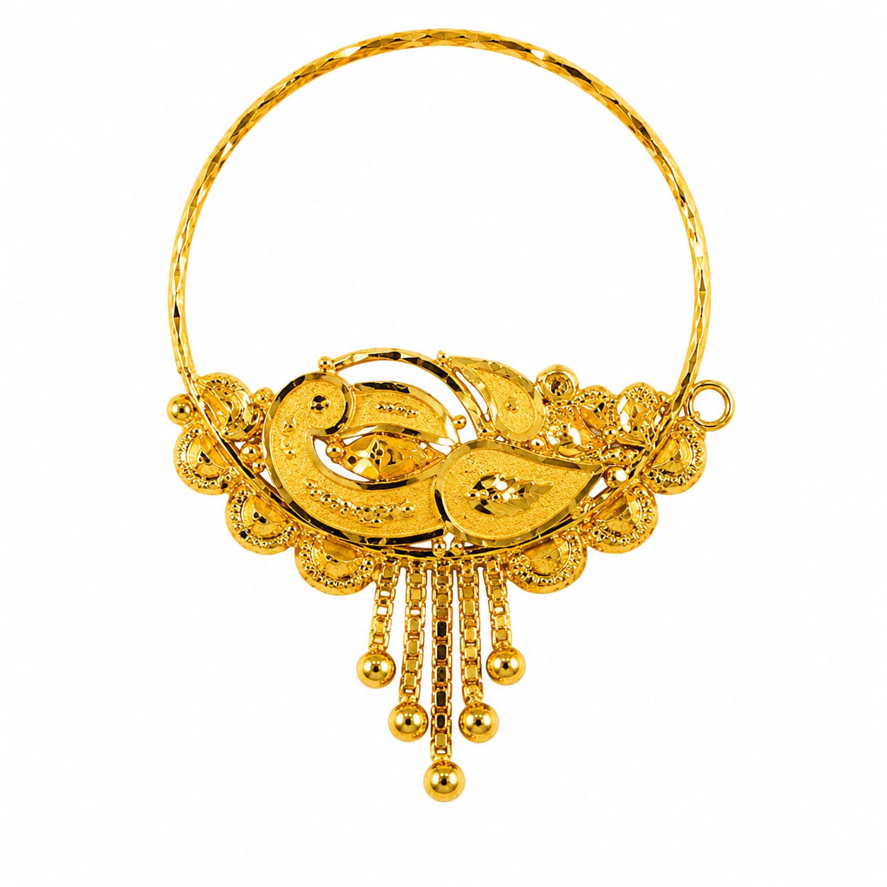 ✨ 22ct Gold Designer Nath – Elegant Traditional Design