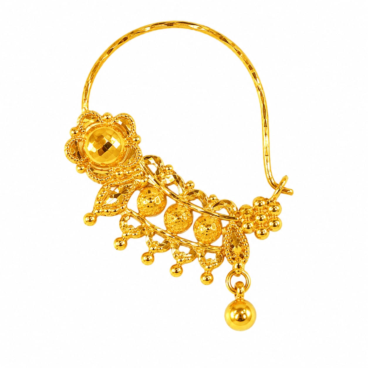 ✨ 22K Gold Designer Nath – Traditional Hanging Design