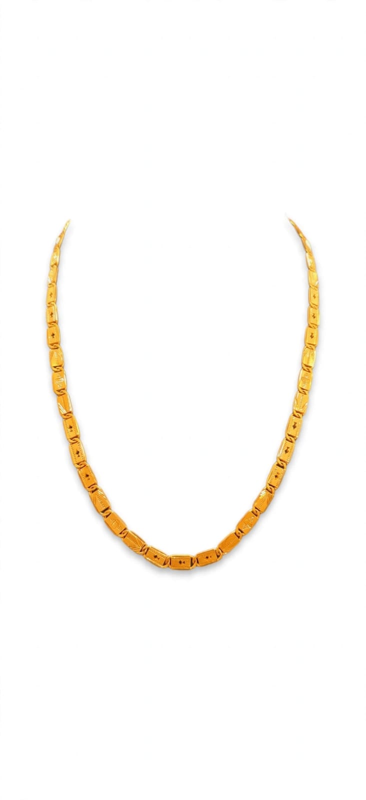 22ct Hallmark Gold Chain  - Nawabi Biscuit Star Design Gents Chain