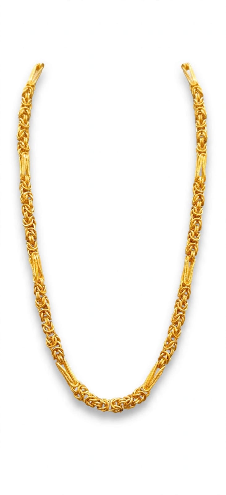 22ct Hallmark Gold Chain  - Byzantine Design Gents Heavy Chain