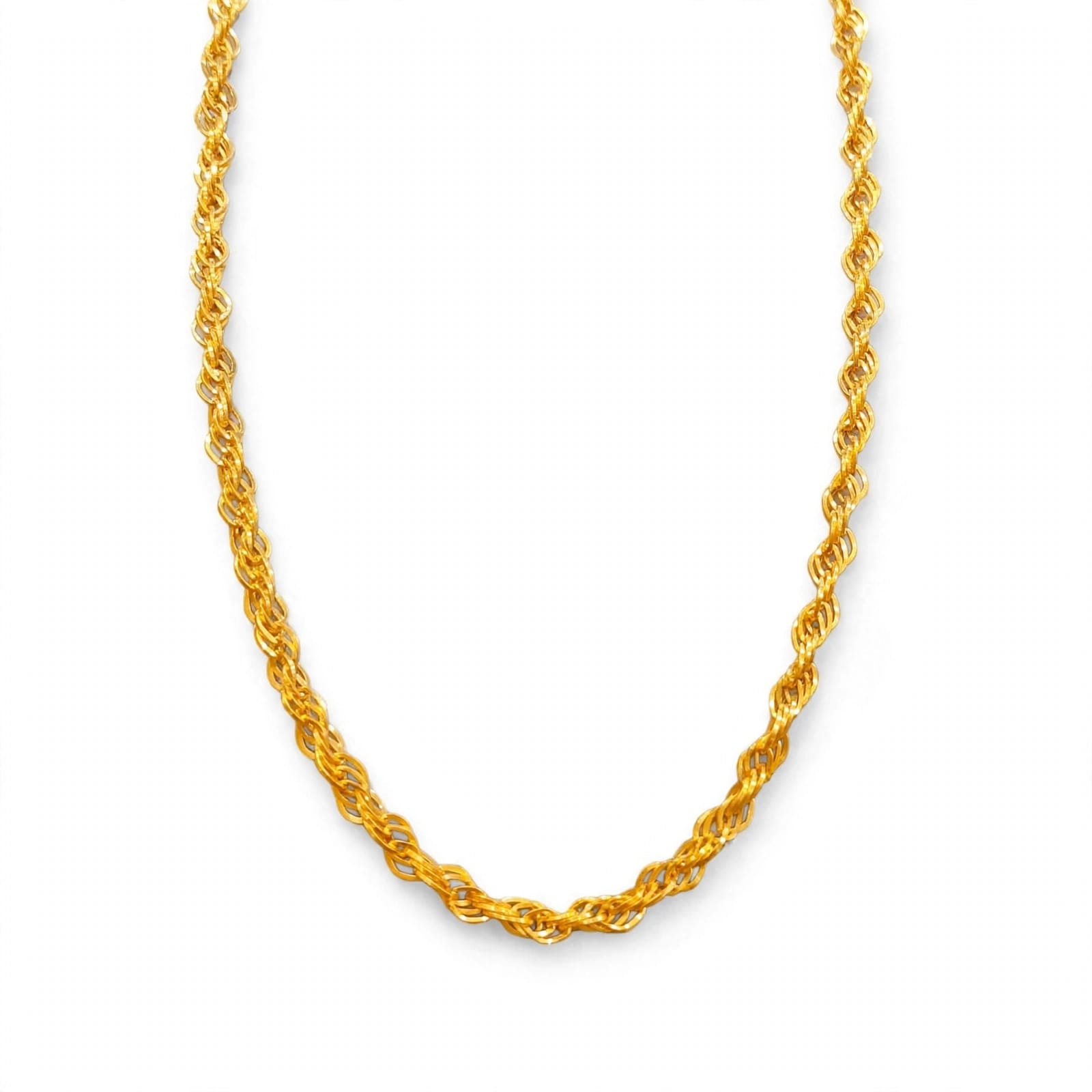 22ct Hallmark Gold Chain  - Rope Twisted Design Gents Chain