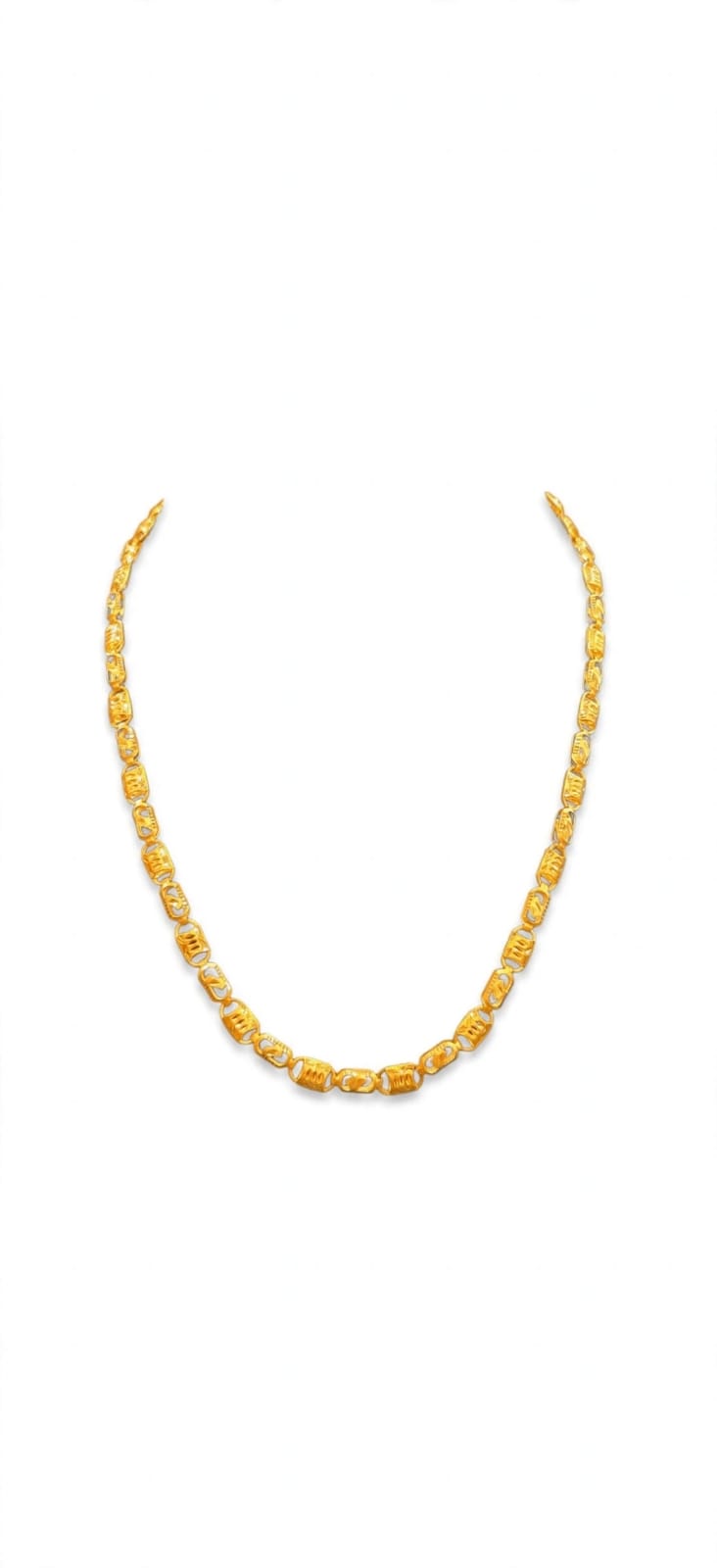 22ct Hallmark Gold Chain  - Hollow Nawabi Link Gents Chain