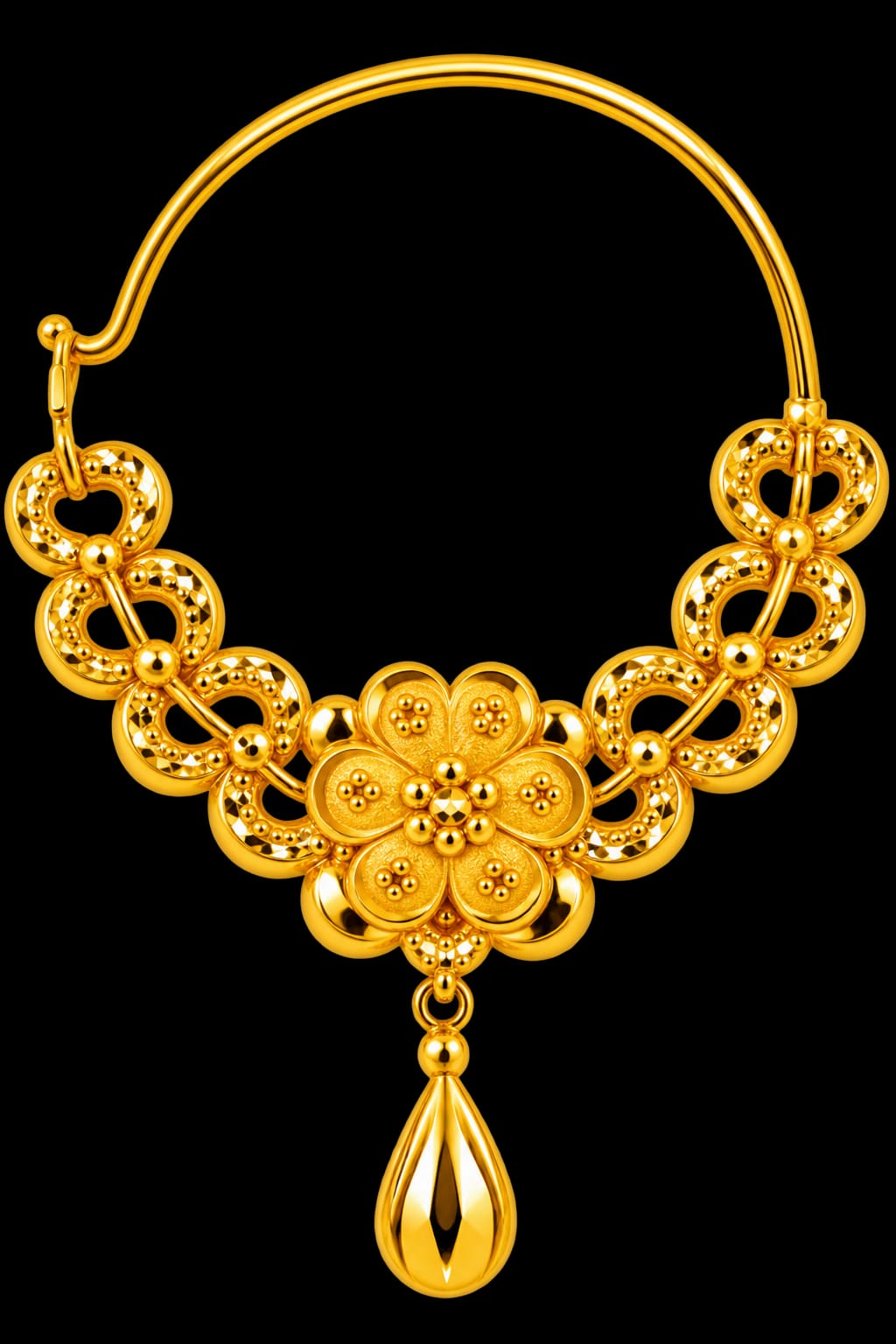 ✨ 22K Gold Designer Nath – Floral Nath