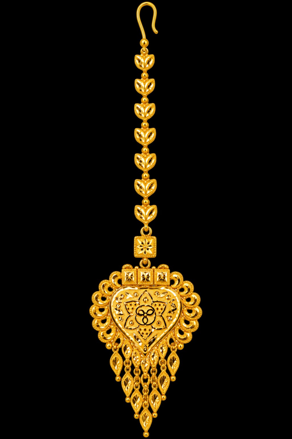 22K Gold Designer Tika – Elegant Heart Shape