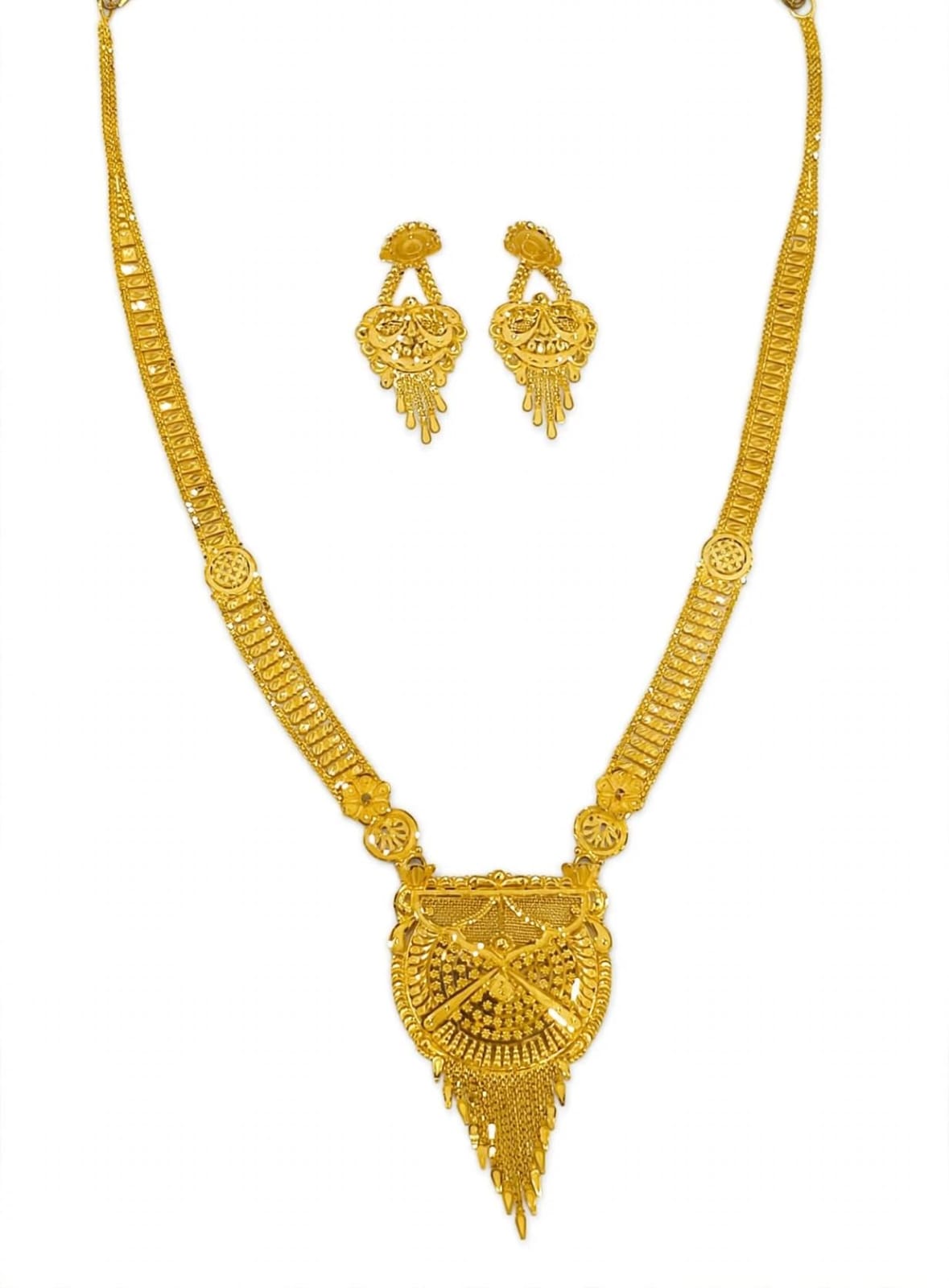 22ct Hallmark Gold Rani Haar Set - Bridal Long Haar Design