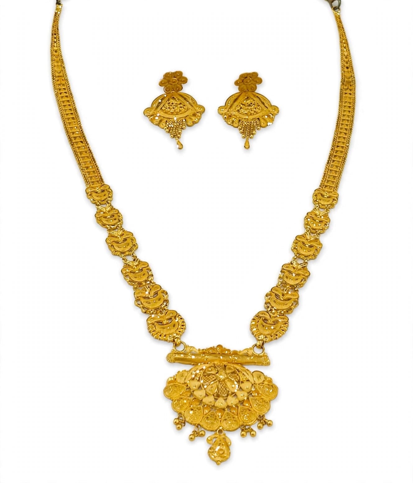 22ct Hallmark Gold Rani Haar Set  - Peacock Design Bridal Set