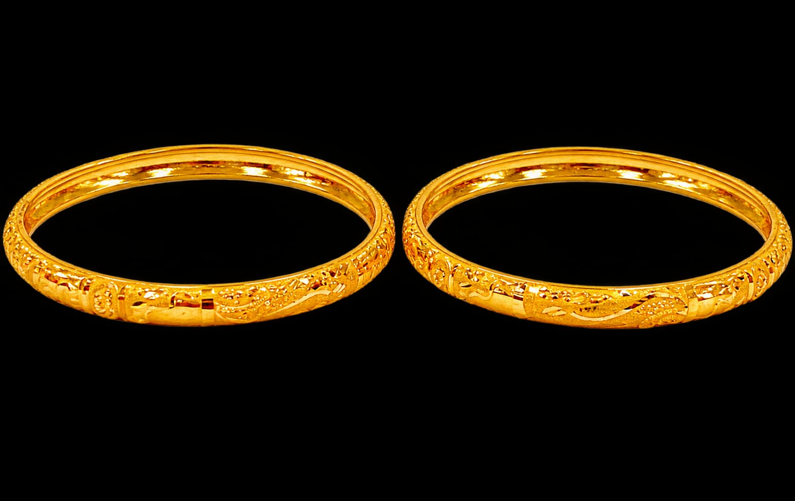 Traditional Gold Designer Bangles – Elegant 22ct Hallmark Jewellery