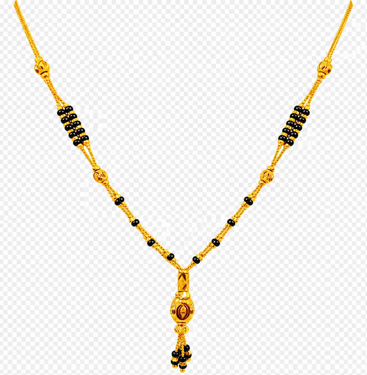 22ct Hallmark Gold Mangalsutra – Traditional Black Bead Design