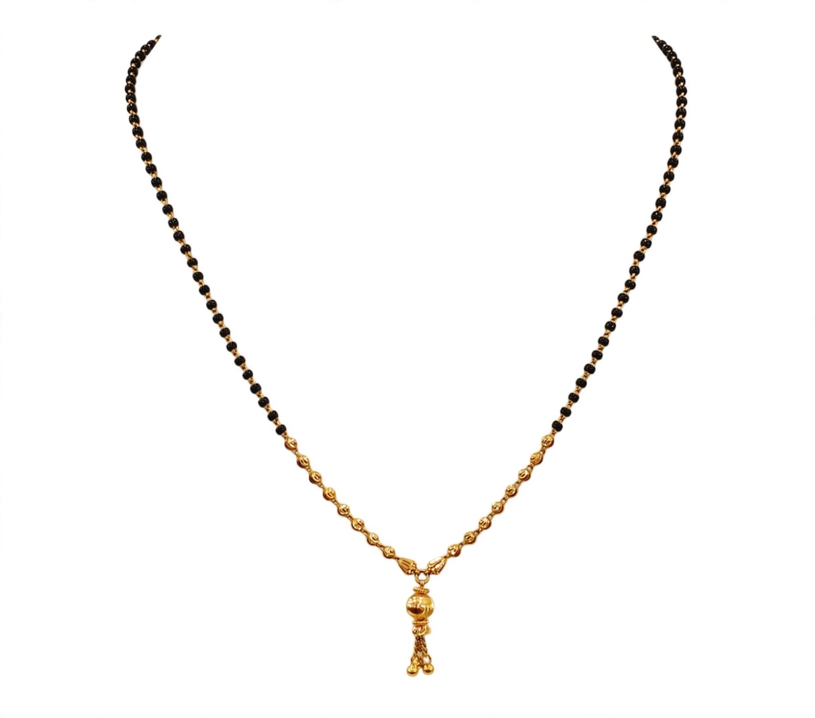 22kt Hallmarked Gold Mangalsutra  | Matki Pendant with Designer Gold Chain |