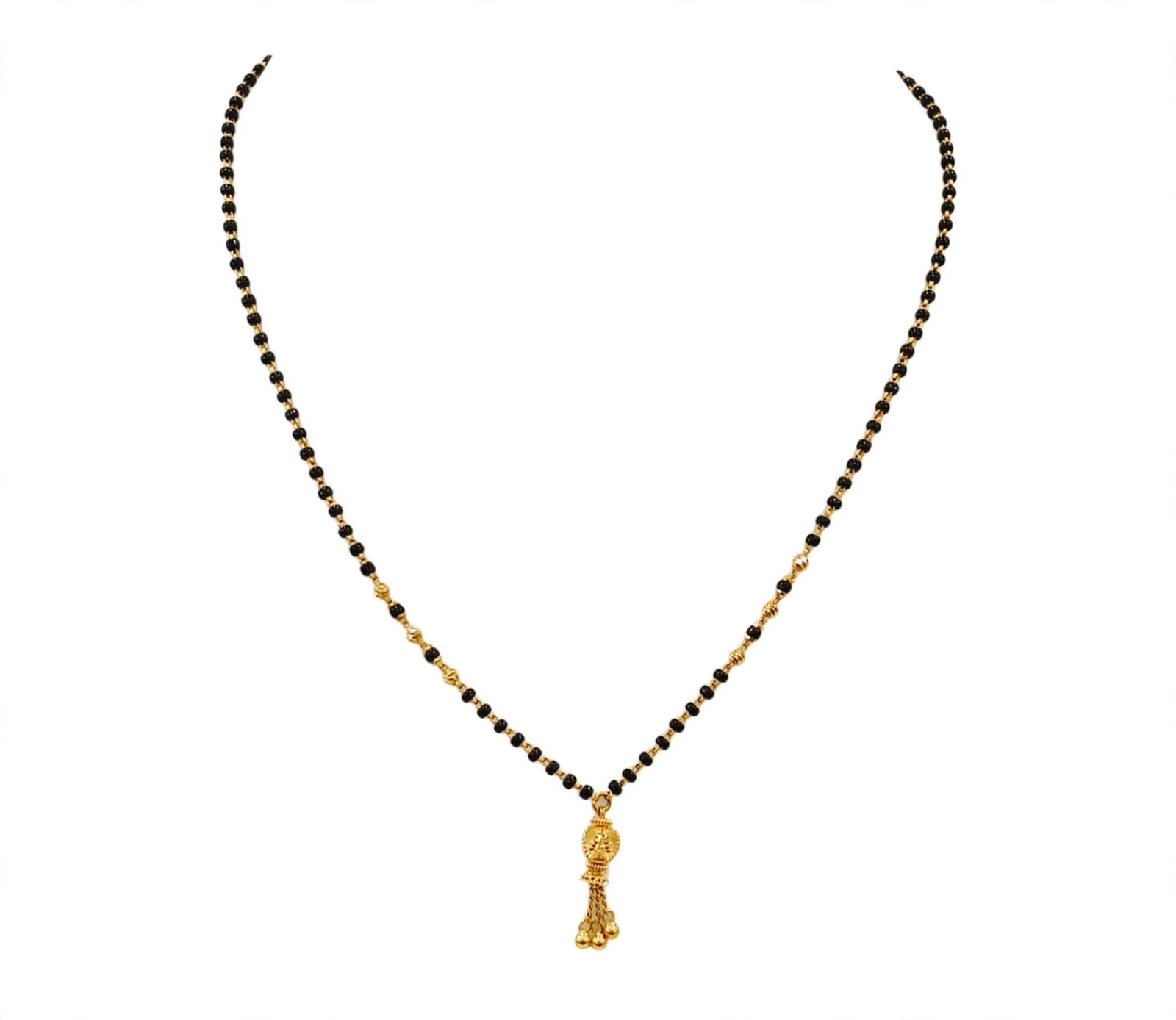 22kt Hallmarked Gold Mangalsutra  | Lightweight Matki Pendant with Black