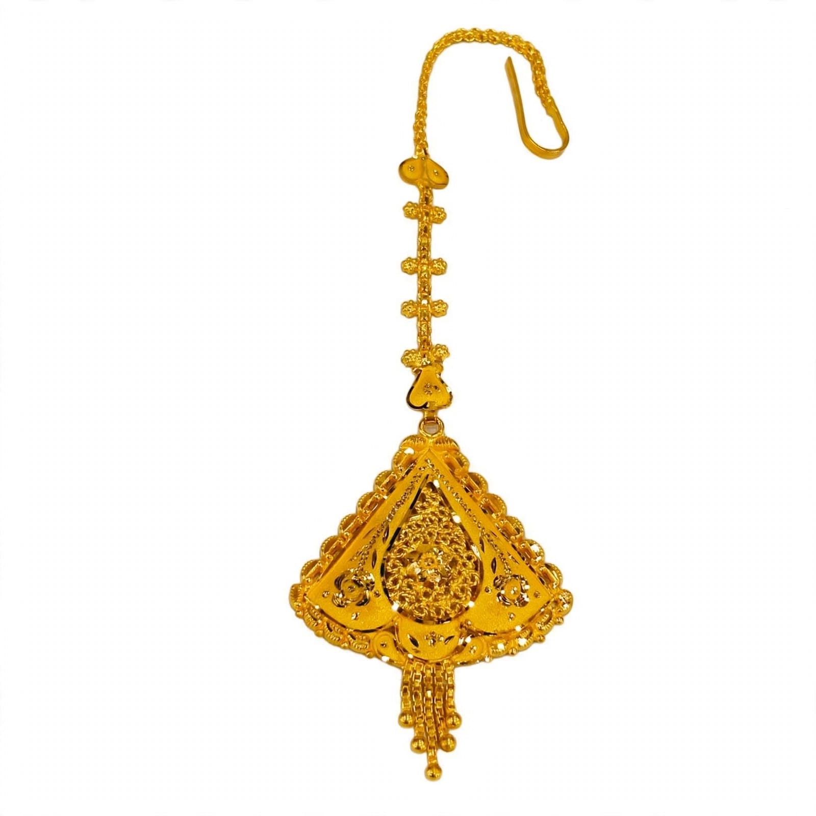 22ct Gold Mang Tika  - Triangular Jali Design
