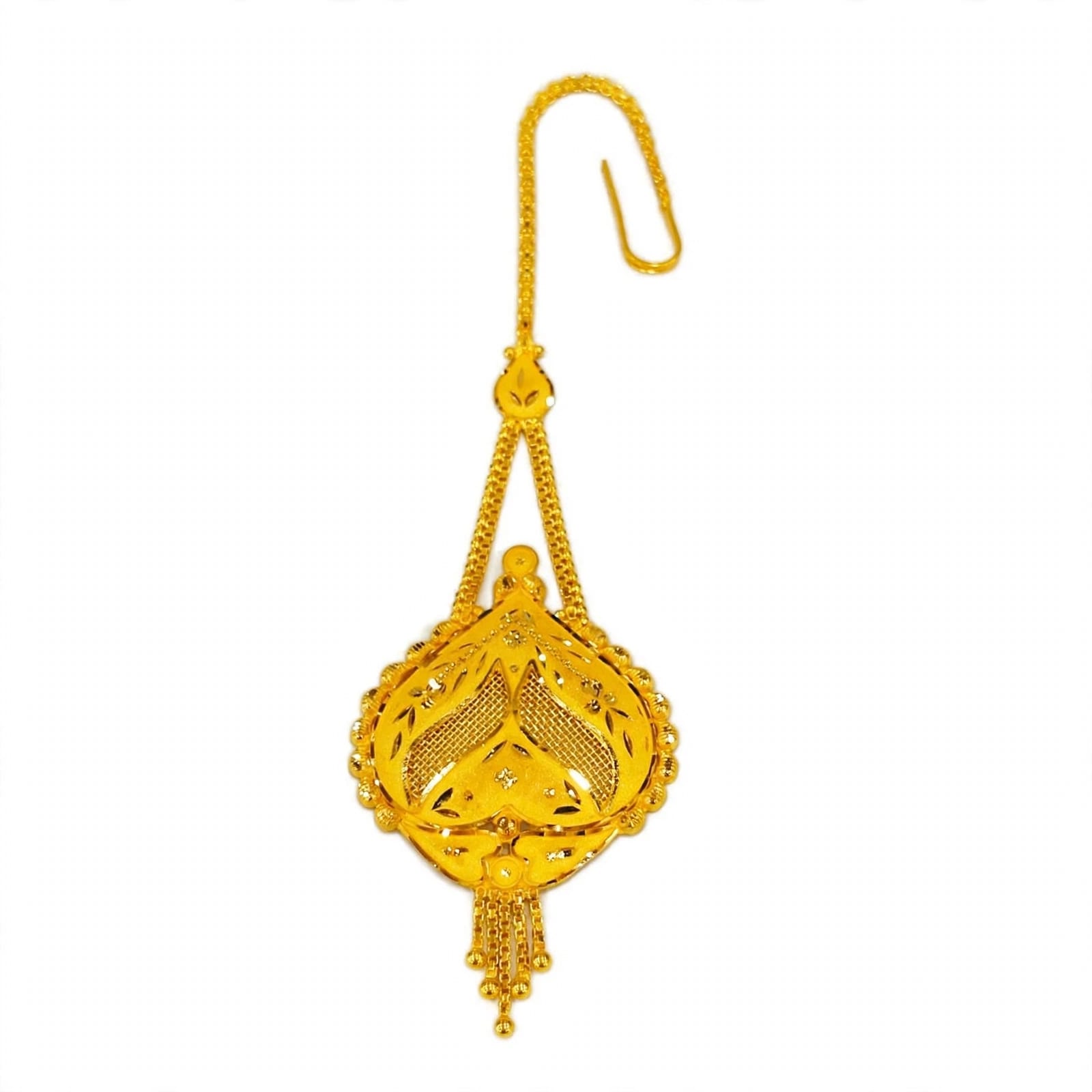 22ct Gold Mang Tika - Double Chain Bridal Design