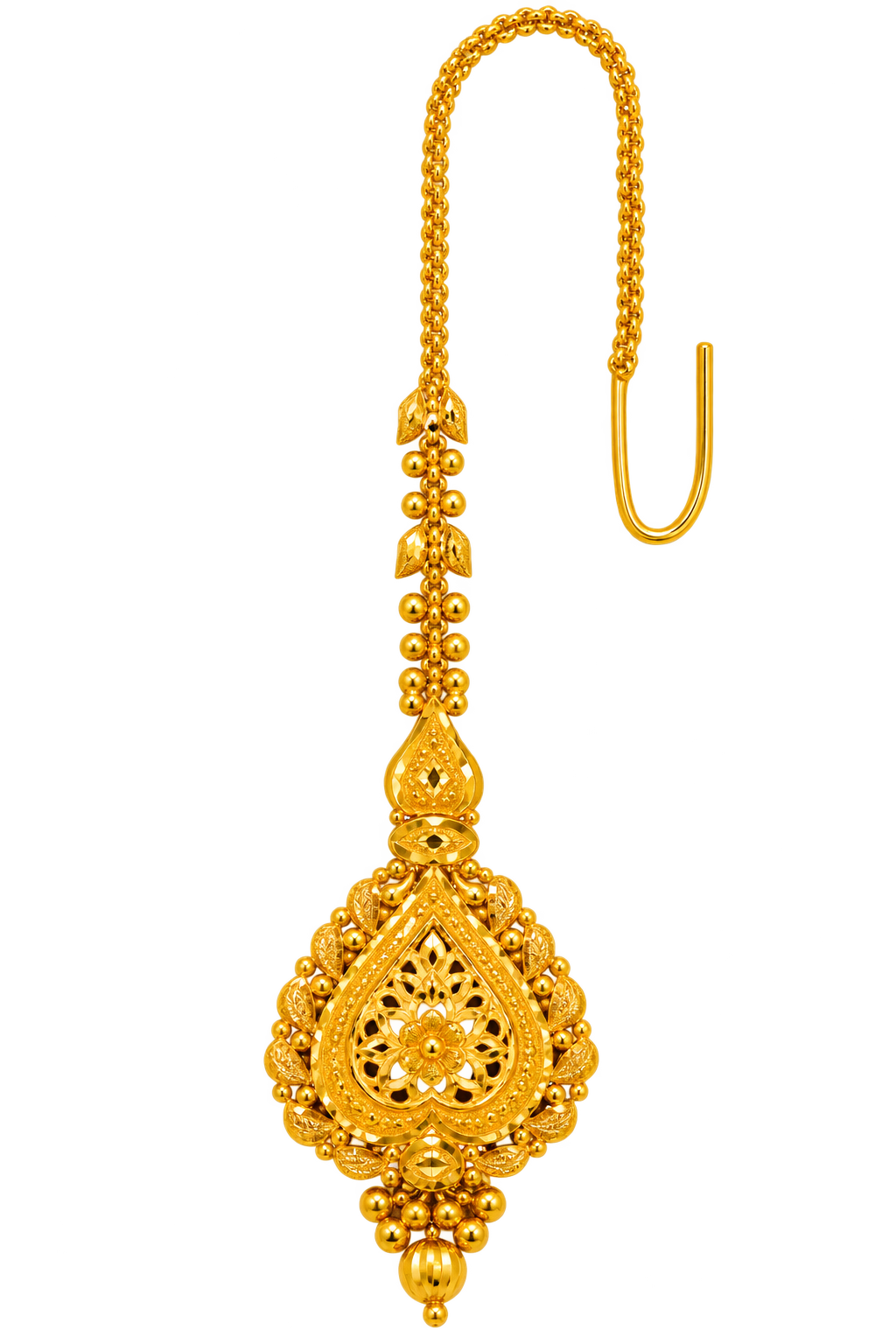 22ct Hallmark Gold Tika | Elegant Traditional Gold Maang Tika