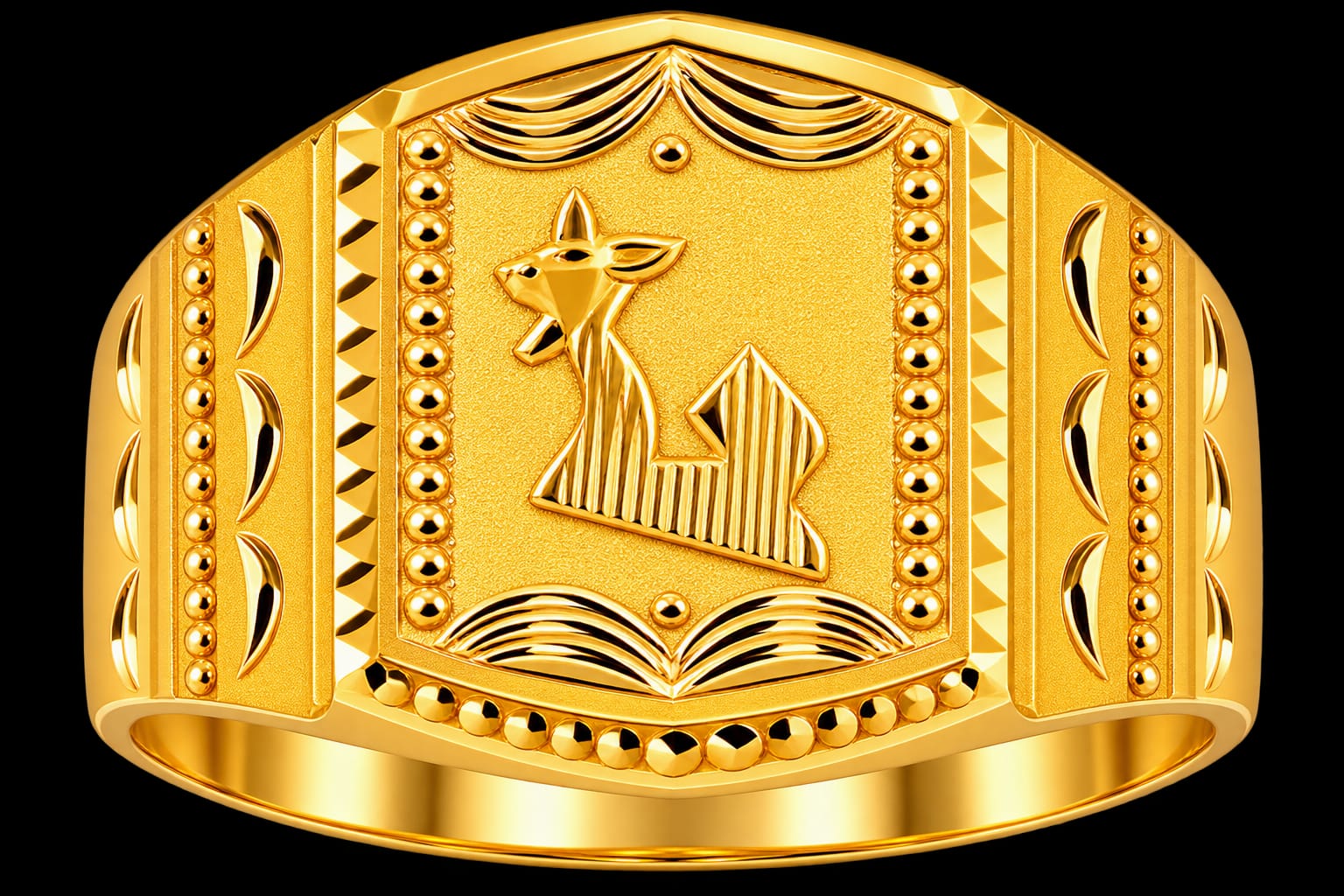 22Ct Hallmark Gold Designer Men’s Signet Ring