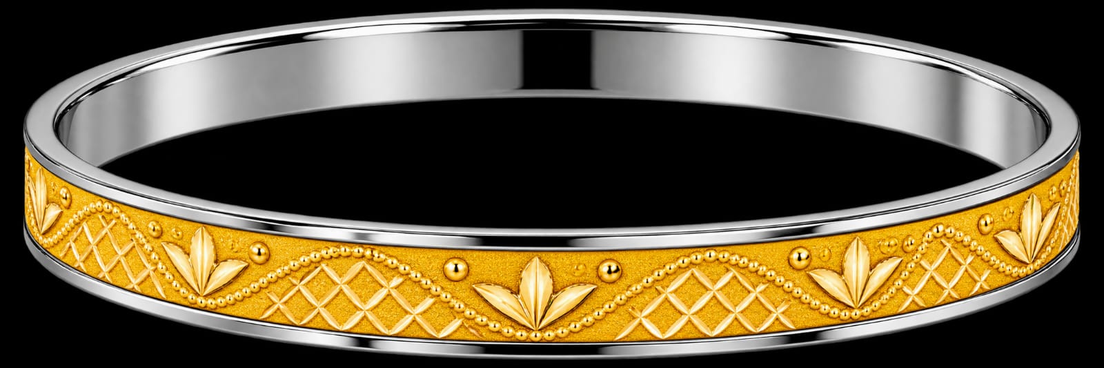22Ct Hallmark Gold Floral Lattice Designer NOVA