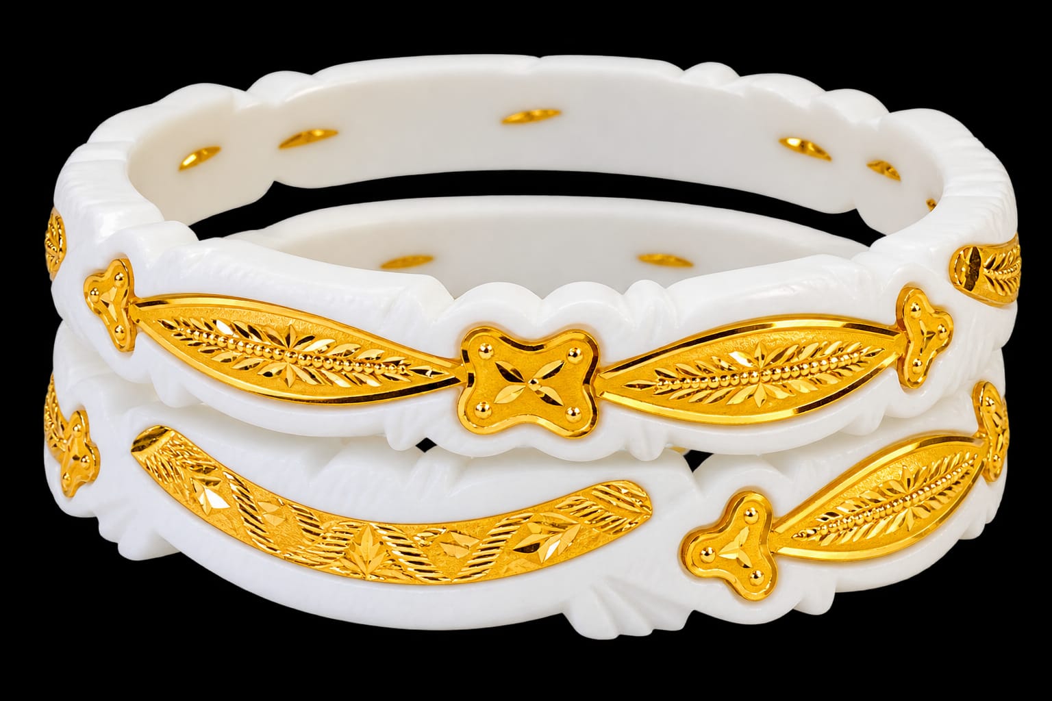 22ct Hallmark Gold Shakha Bangles