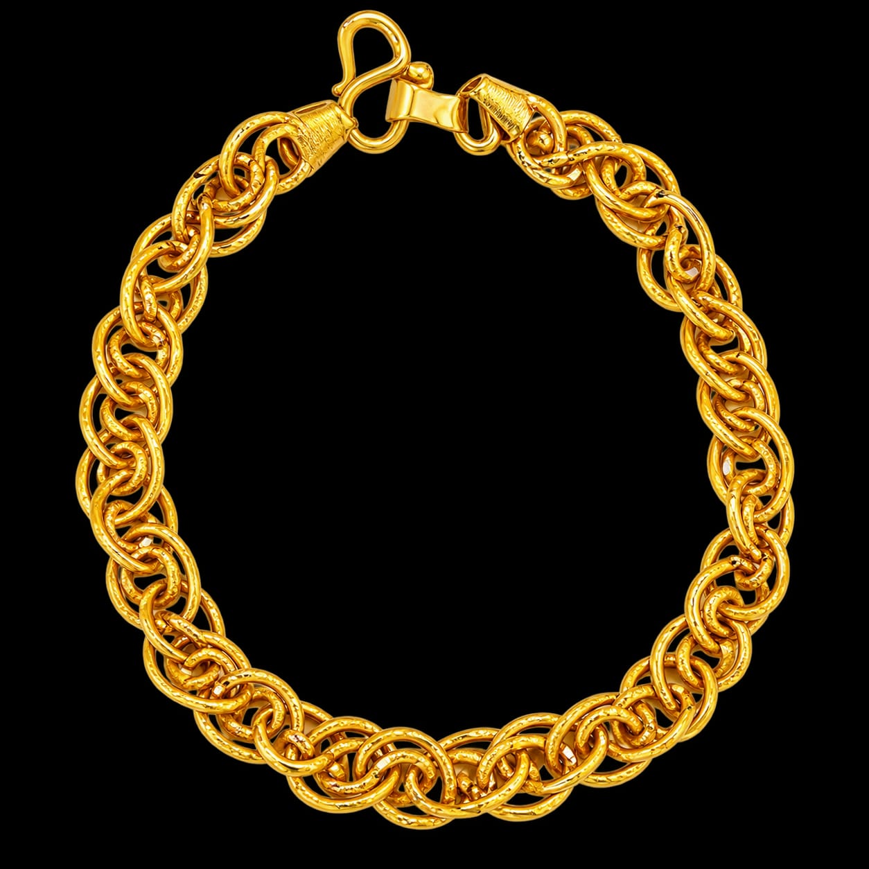 22K Gold Hallmark Bracelet – Elegant Interlocking Chain Design
