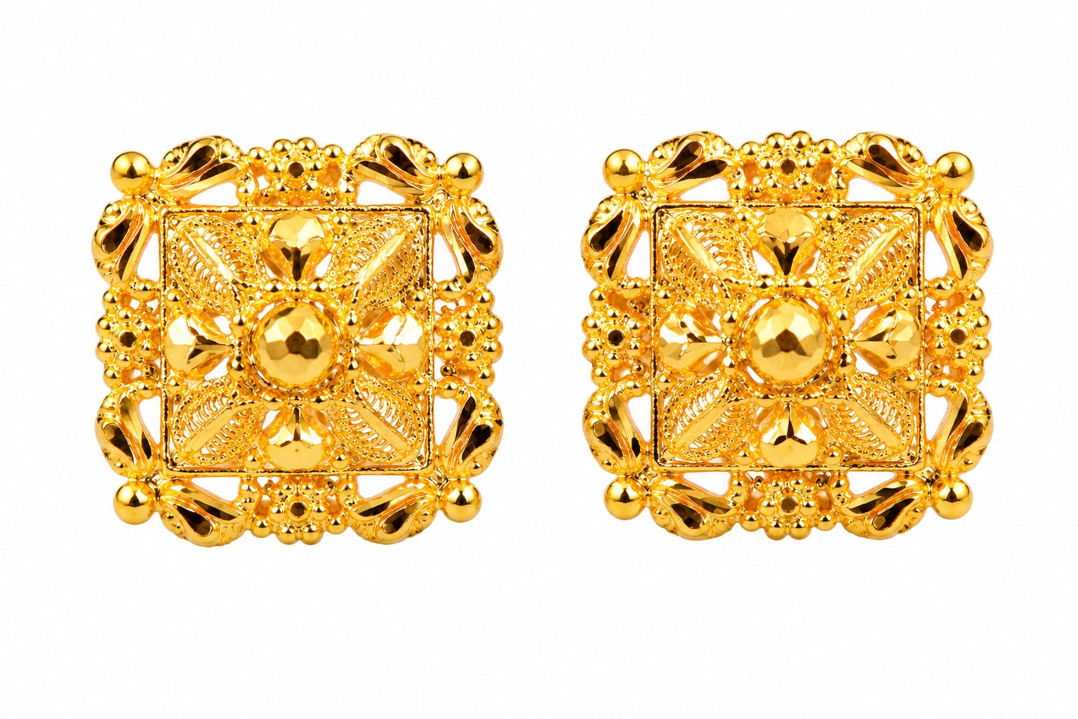 22KT Gold Square Floral Designer Tops