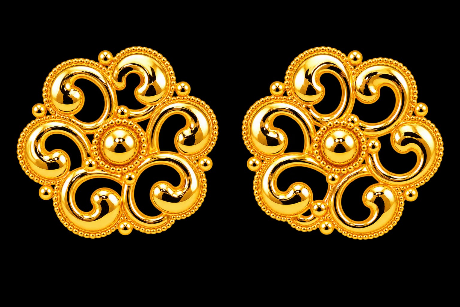 22KT Gold Floral Swirl Designer Tops