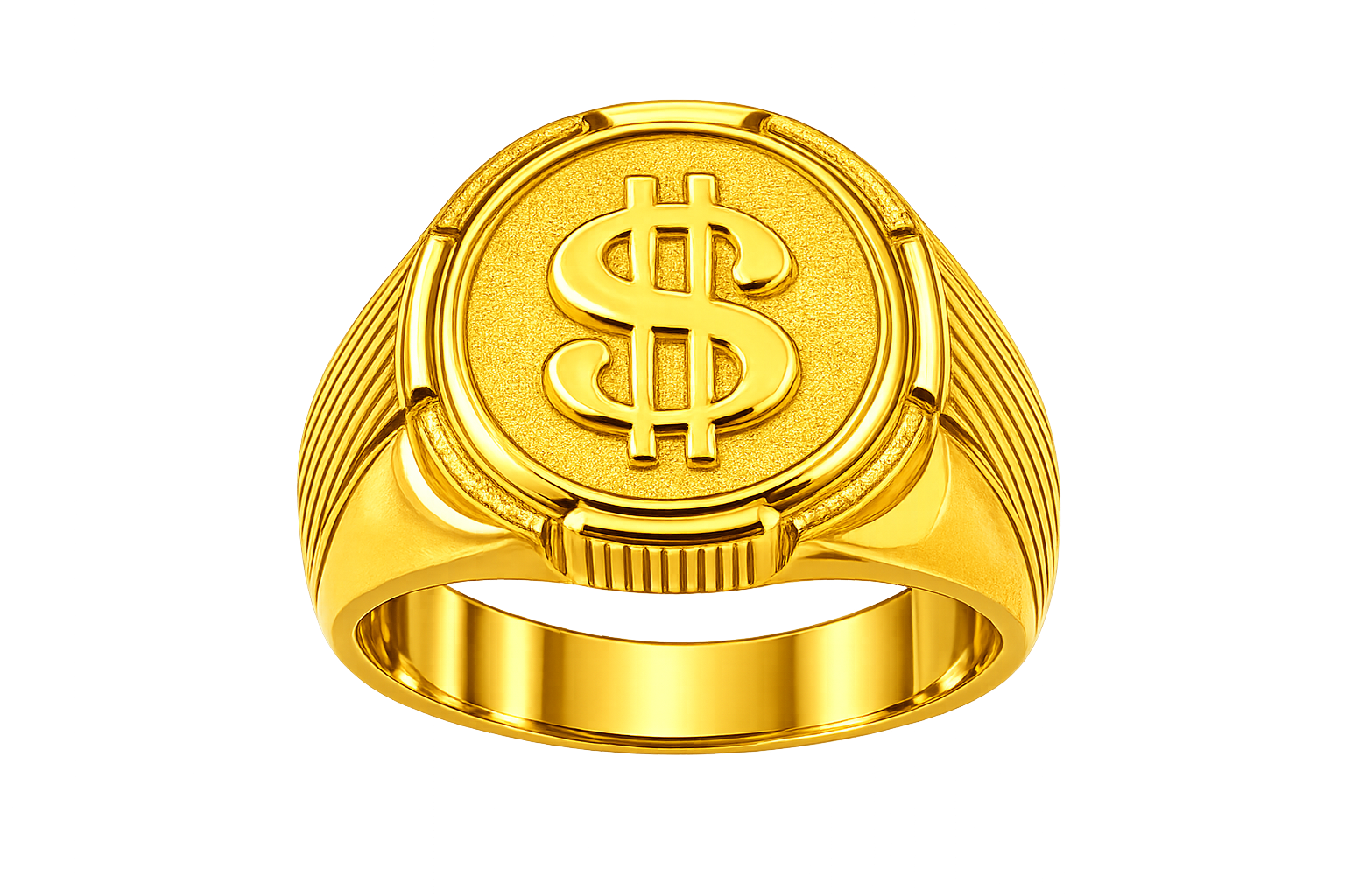 Gold Dollar Sign Men's Ring