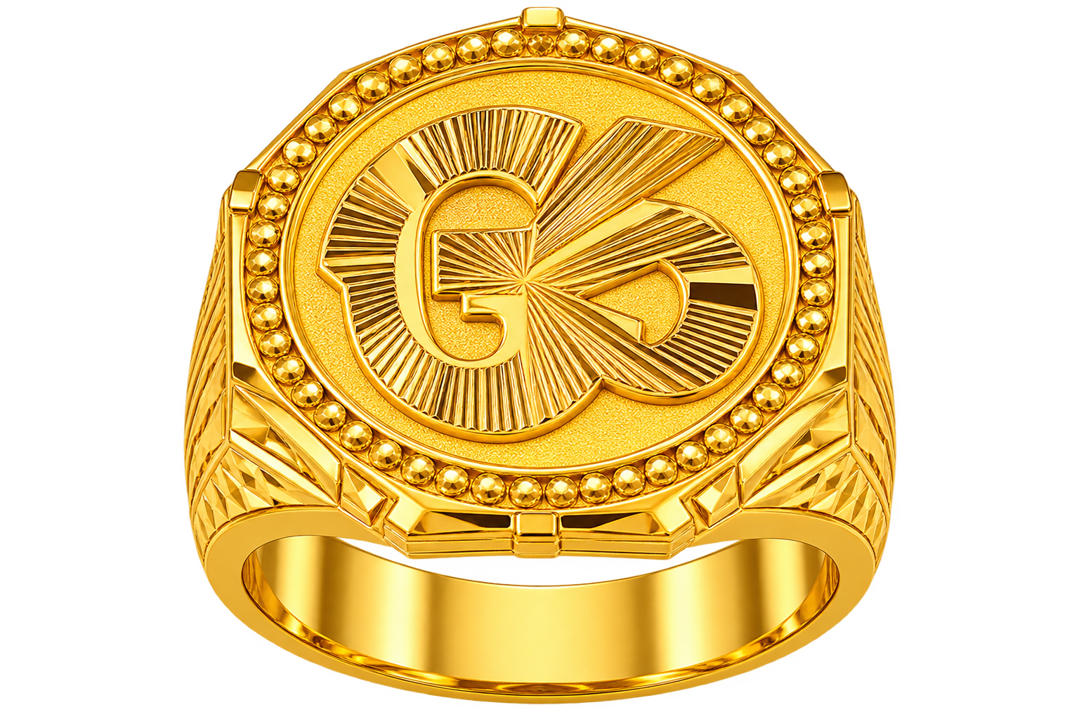 Designer Gold GK Signet Ring